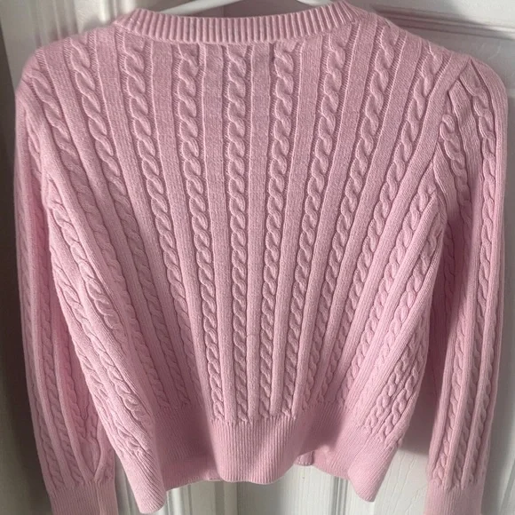 Ralph Lauren Mini-cable Cotton Cardigan in pink - size 5 - Picture 4 of 5